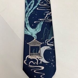 Tieks Navy and Teal Artistic Tie